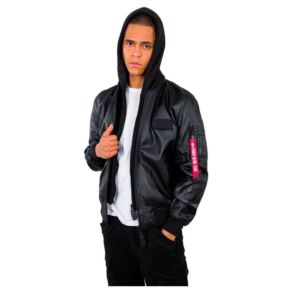

Куртка Alpha Industries MA-1 D-Tec Leather LW, черный