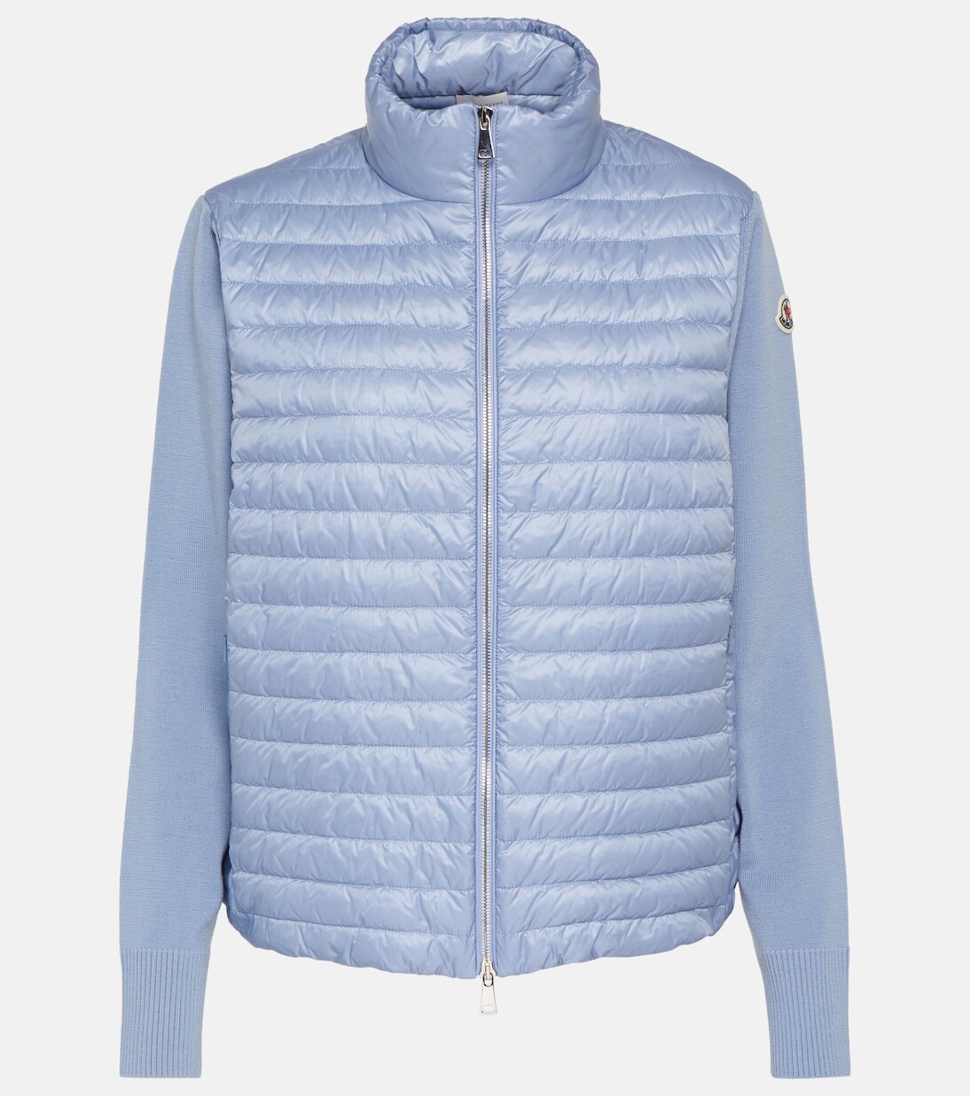 

Шерстяной кардиган с пуховым наполнителем Moncler, синий