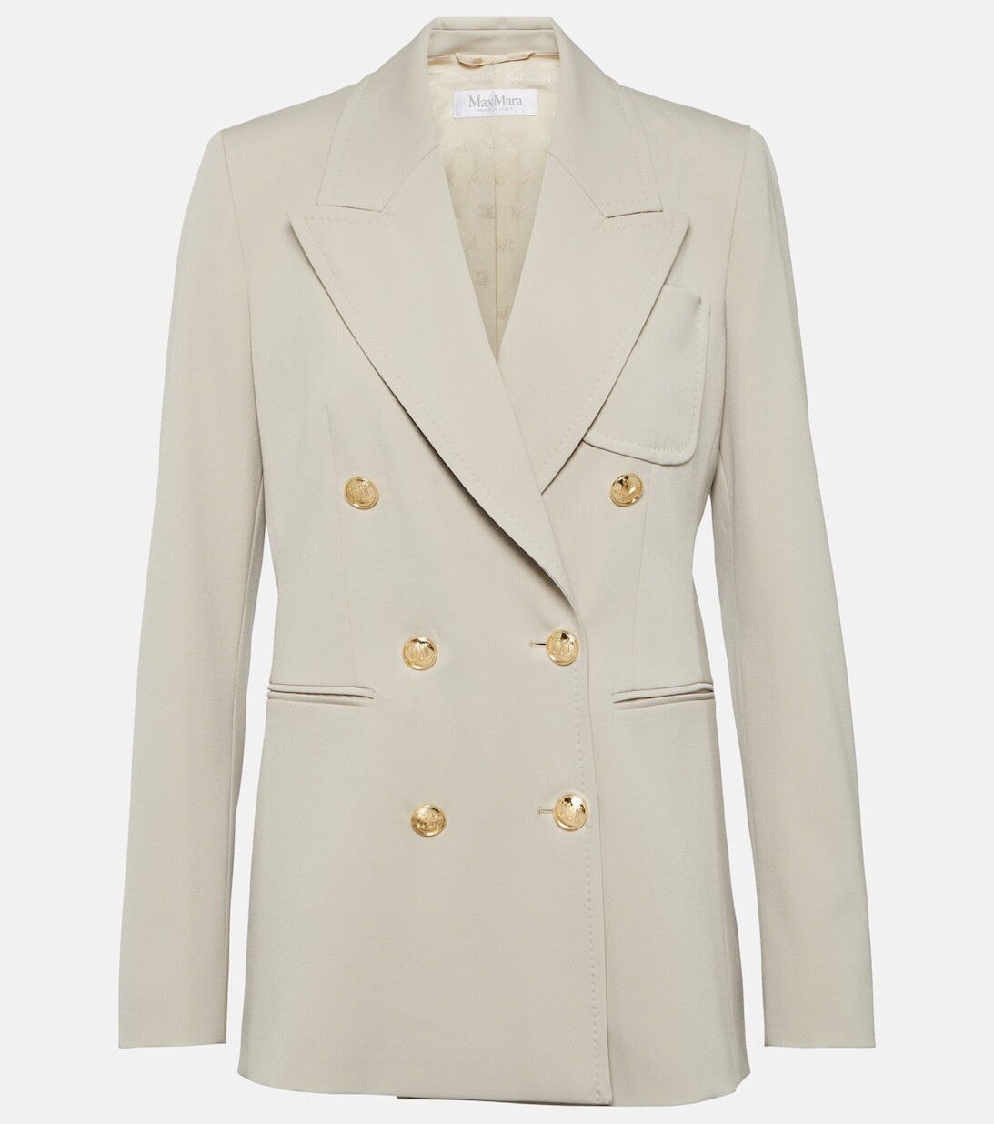 

Блейзер Reale из шерстяного габардина MAX MARA, бежевый