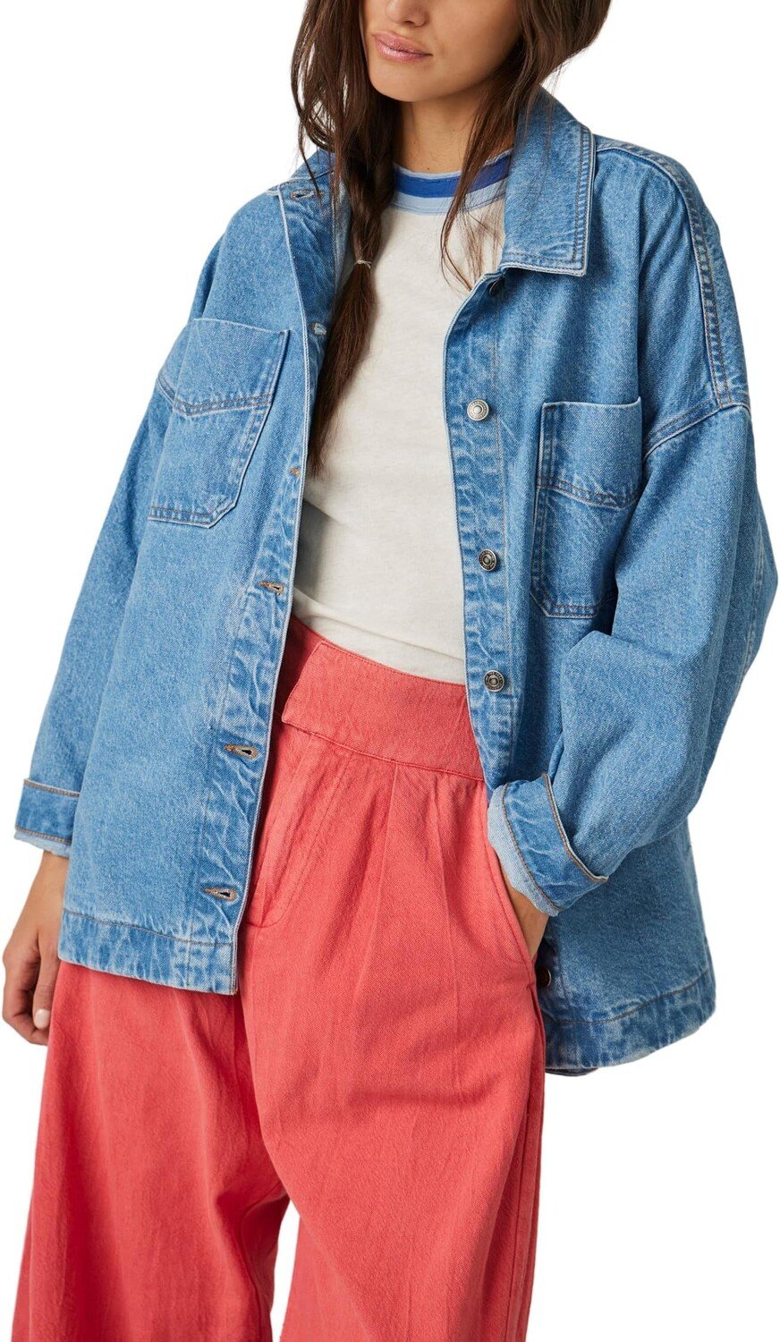 

Куртка Madison City Denim Jacket Free People, цвет Solar Wash