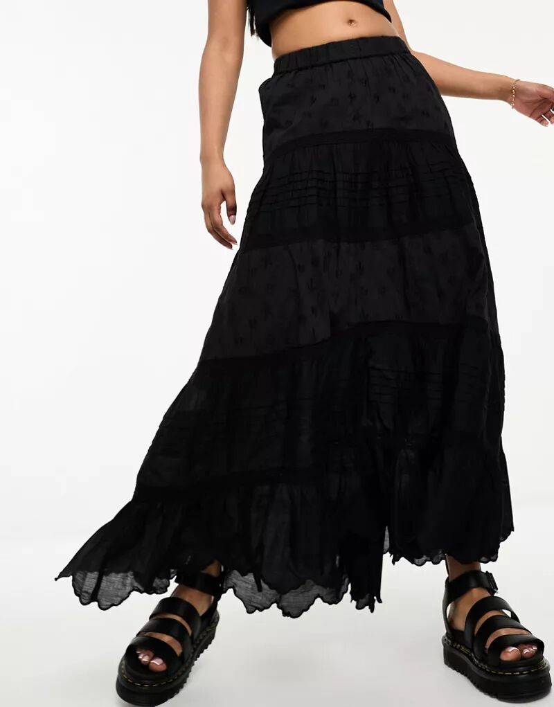 Черная юбка Prairie Reclaimed Vintage, ограниченная серия черная юбка карго reclaimed vintage