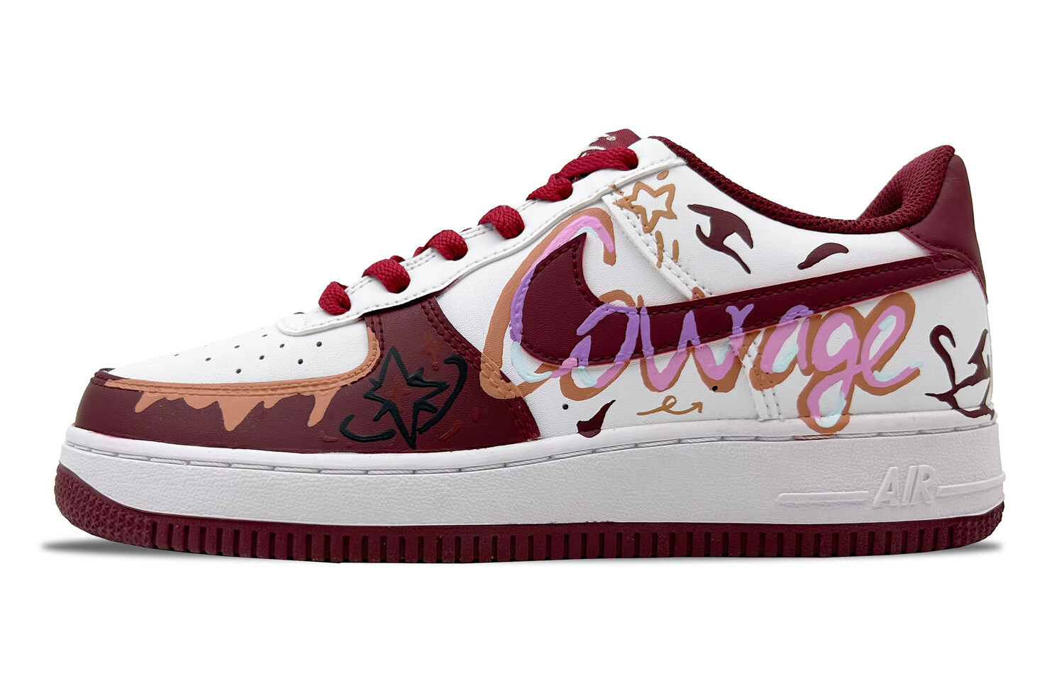 

Кроссовки Nike Air Force 1 Skateboarding Shoes Women's Low-top Red/white, белый