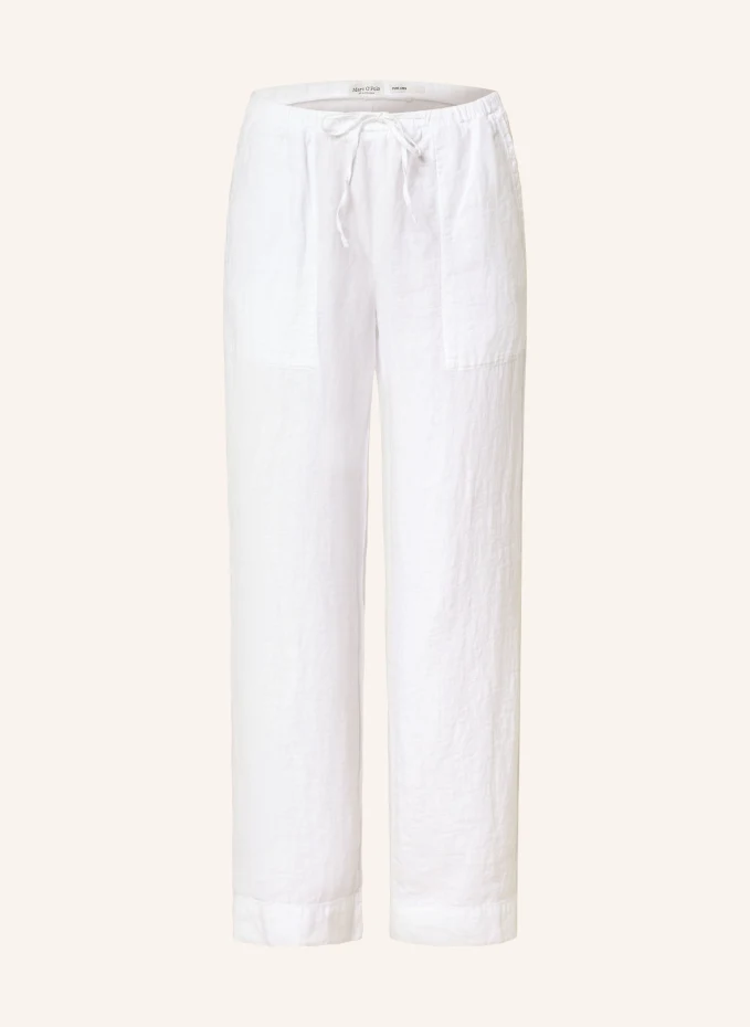 Льняные брюки в спортивном стиле Marc O'Polo, белый