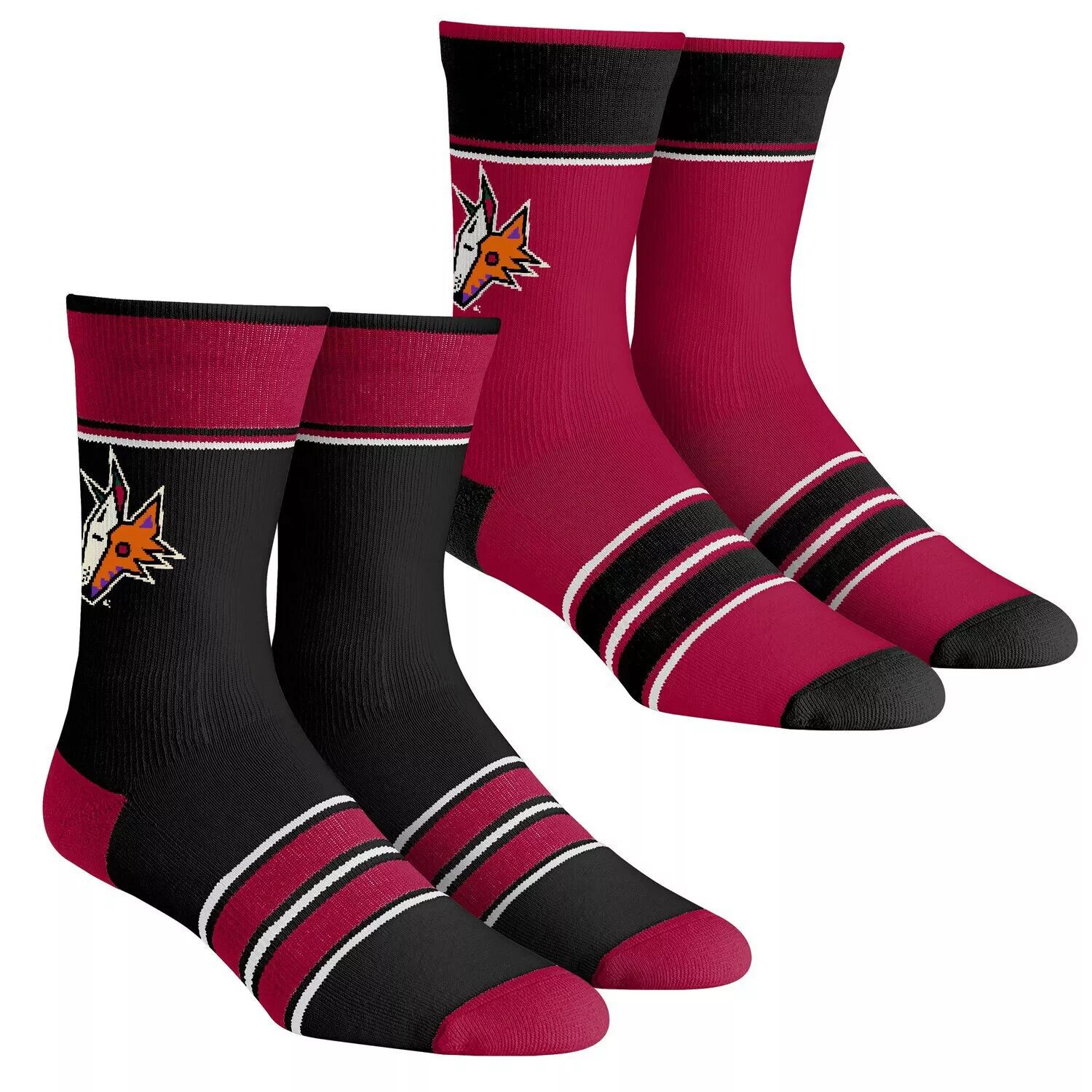 

Комплект из 2 носков в несколько полосок Youth Rock Em Arizona Coyotes Team Crew Unbranded
