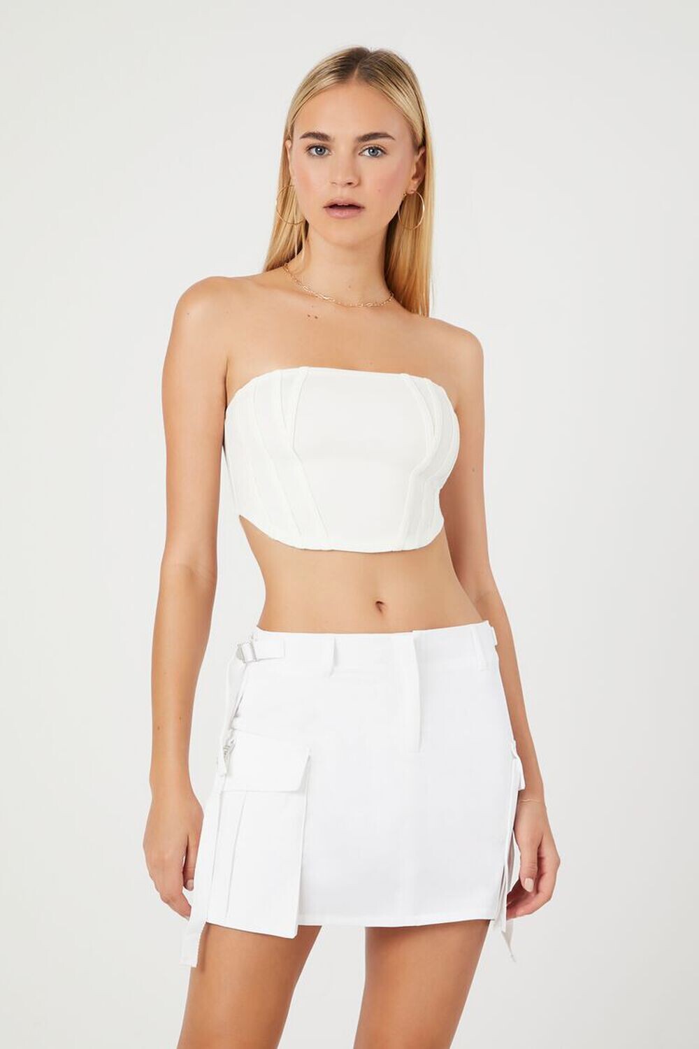 

Мини-юбка карго Forever 21, белый