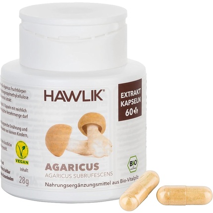 цена HAWLIK Капсулы с экстрактом Agaricus и витамином C, 60 капсул