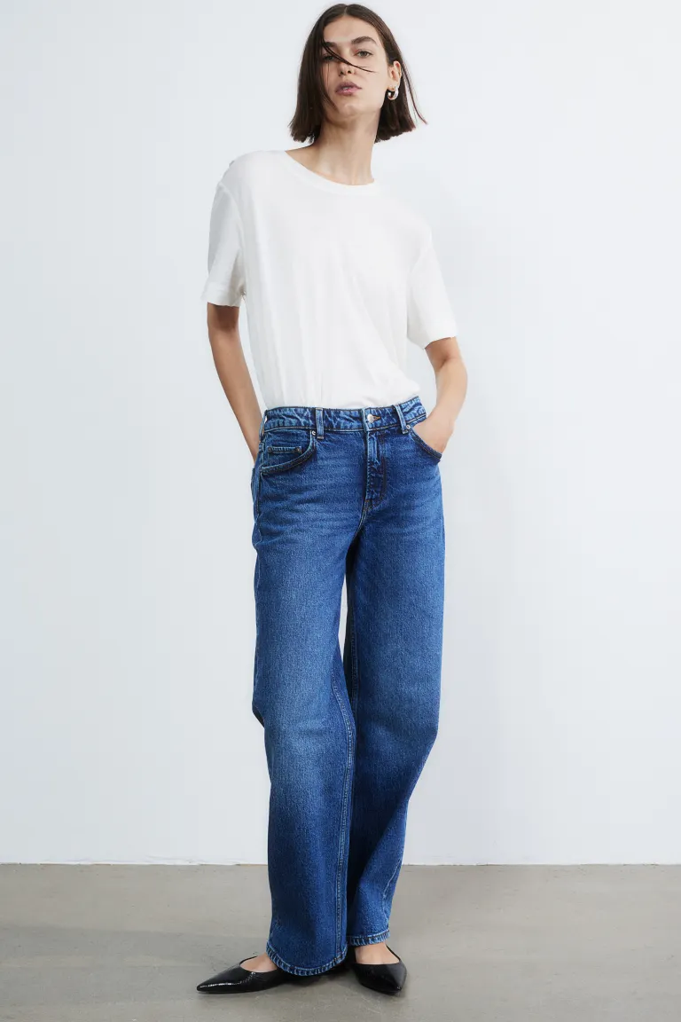 

Прямые джинсы стандартного кроя H&M, синий