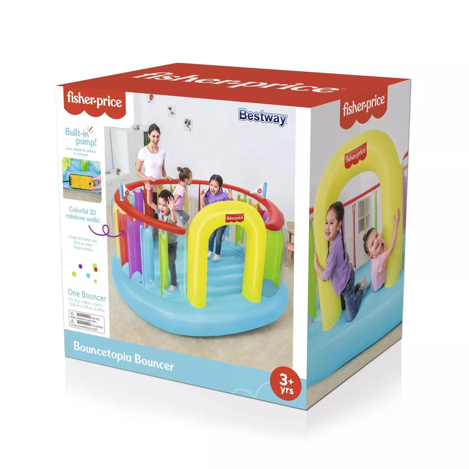 Bestway Fisher-Price Шезлонг Bouncetopia со встроенным насосом Bestway улучшенный одноместный номер со встроенным спальным ковриком с насосом outwell синий