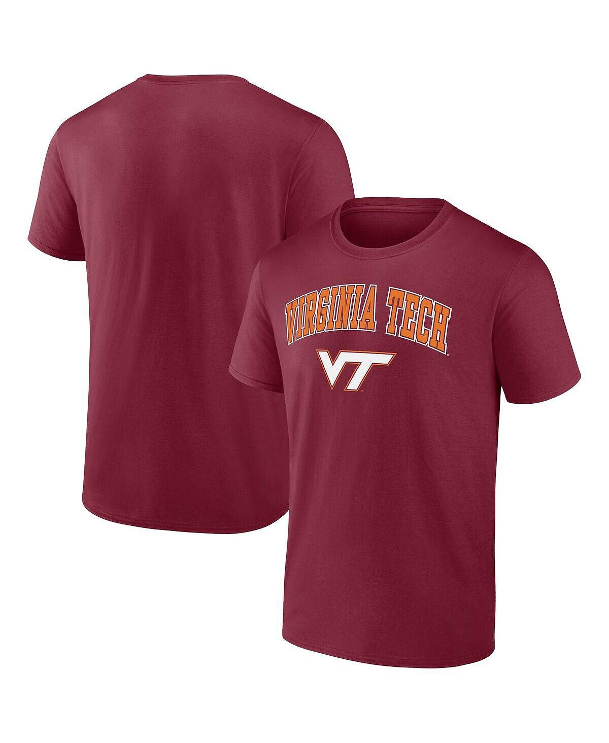 

Мужская темно-бордовая футболка с логотипом Virginia Tech Hokies Campus Fanatics, Красный