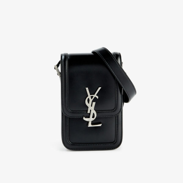 Кожаная сумка через плечо Solferino с металлической пластинкой Saint Laurent, цвет nero
