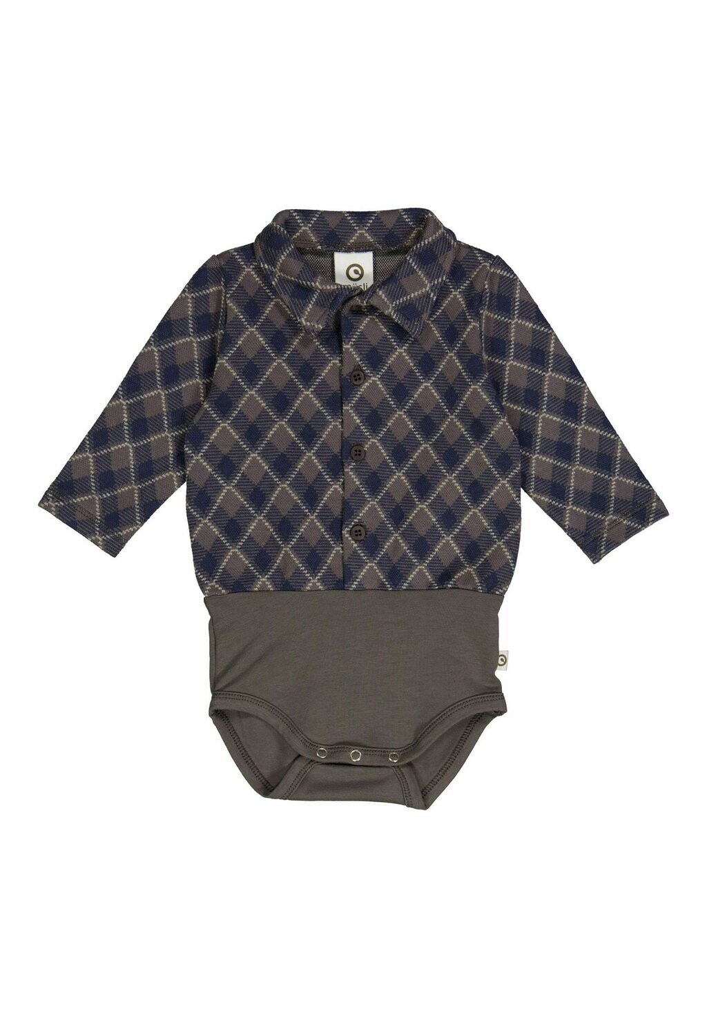 

Рубашка LANGARM Müsli by GREEN COTTON, цвет tower grey night blue desert green