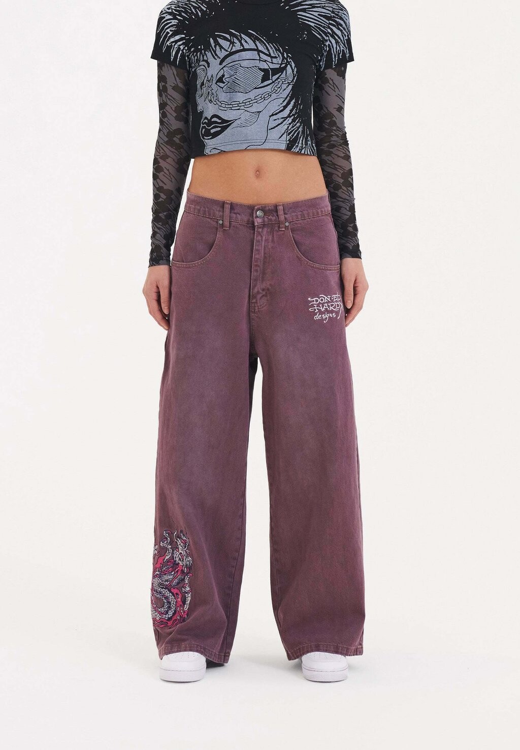 

Расклешенные джинсы OVERSIZED Ed Hardy, фиолетовый