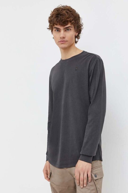 

Хлопковый топ с длинными рукавами G-Star Raw, серый