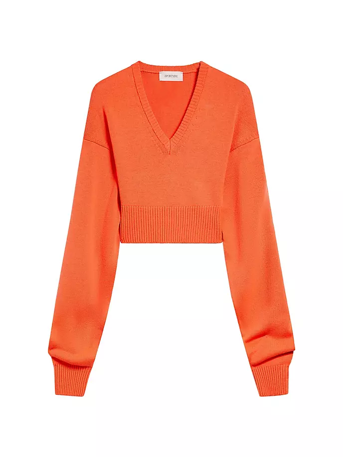 

Укороченный свитер с v-образным вырезом Sportmax, цвет orange