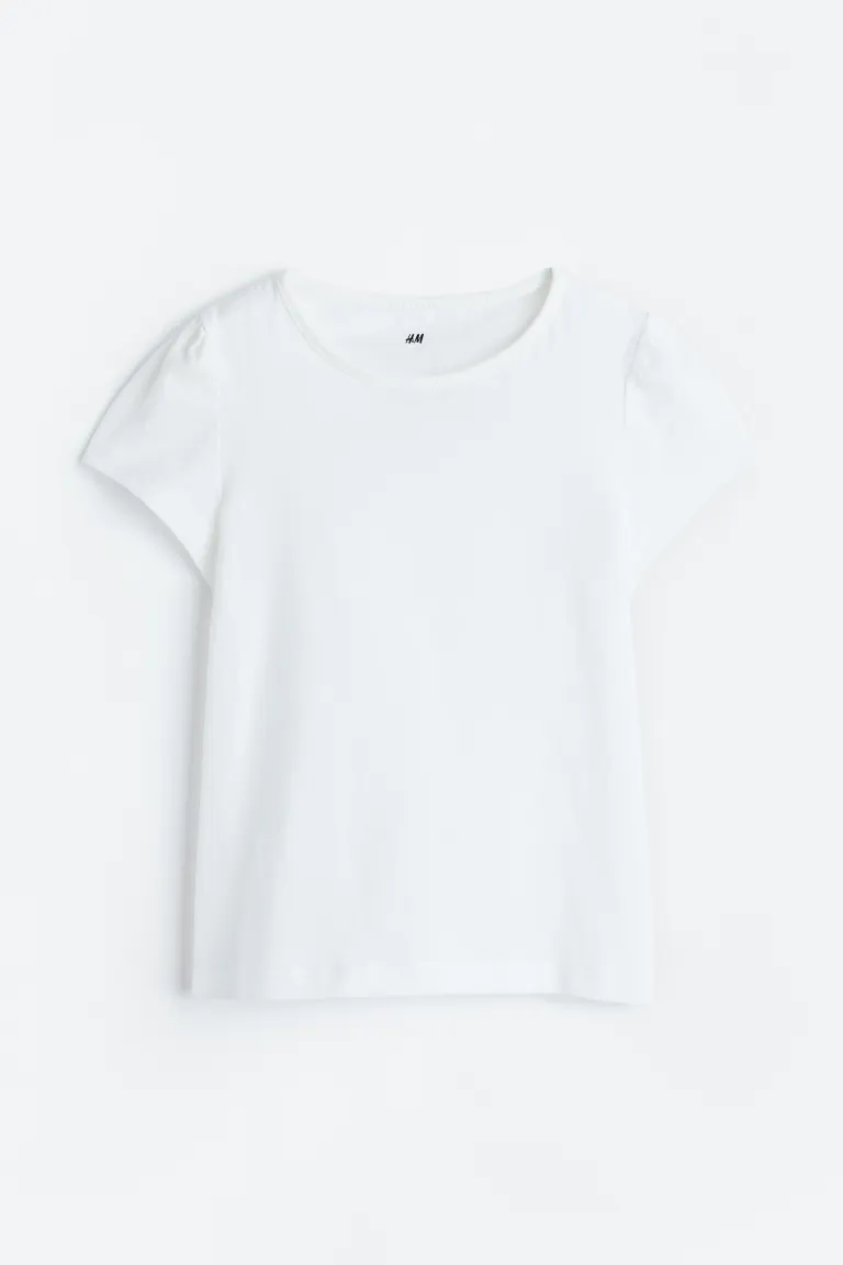

Блузка из хлопкового джерси H&M, белый