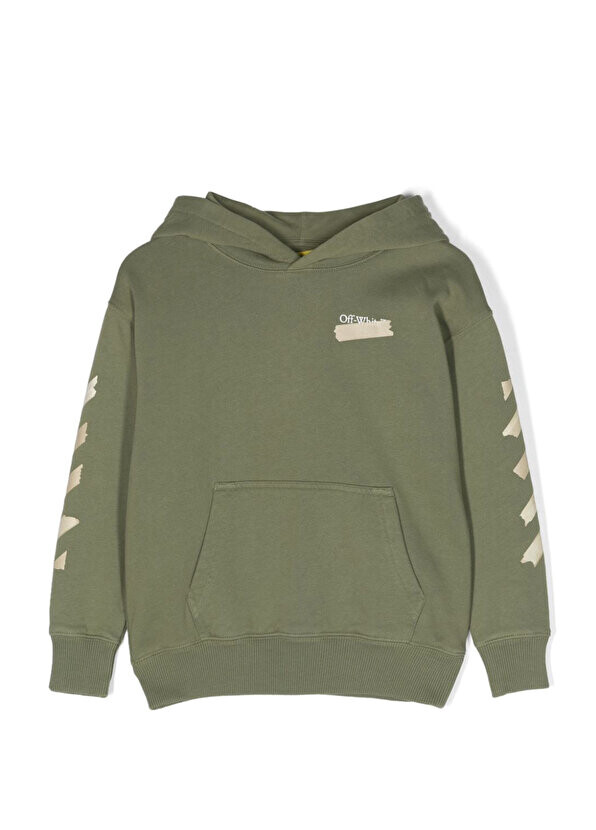 

Толстовка для мальчиков цвета хаки с капюшоном Off-White