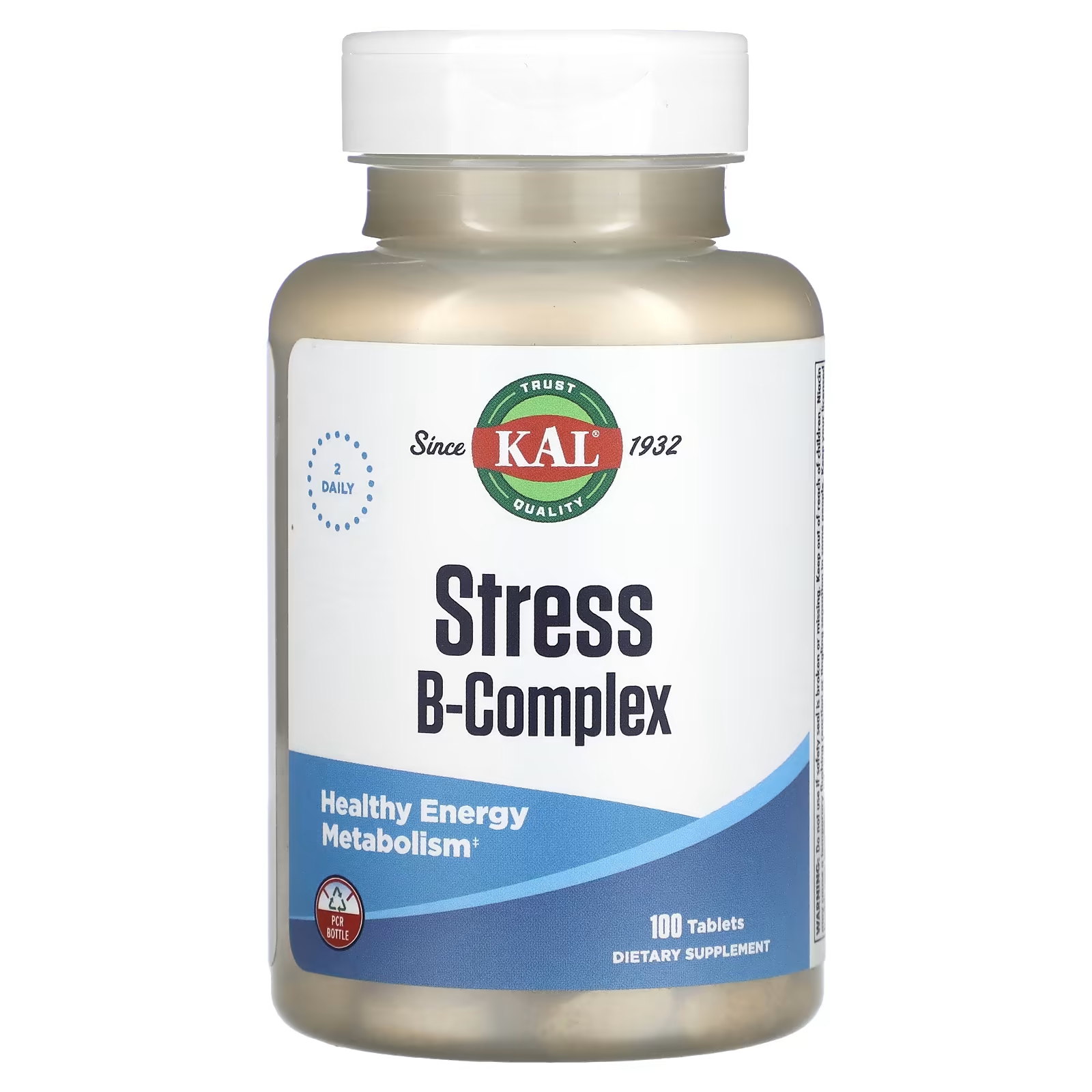 Витамин B KAL Stress B, 100 таблеток kal гамк l теанин таблетки stress b натуральный аромат манго и танжерина 100 таблеток