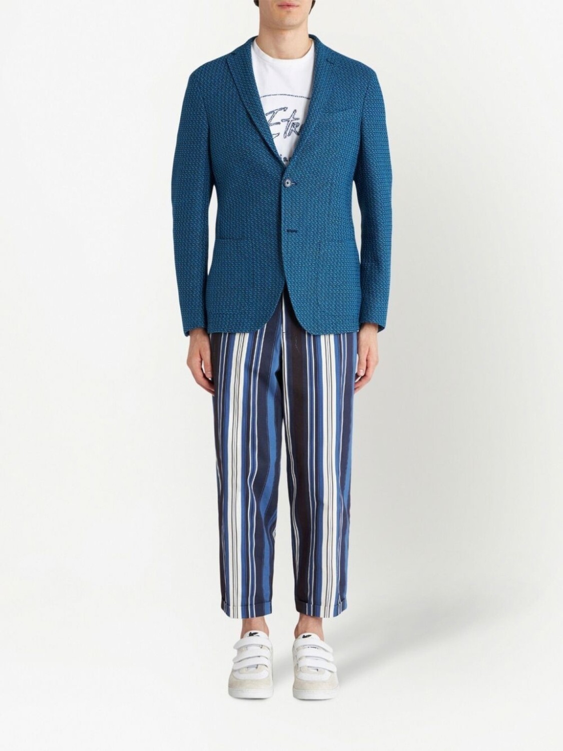 

ETRO однобортный пиджак, синий