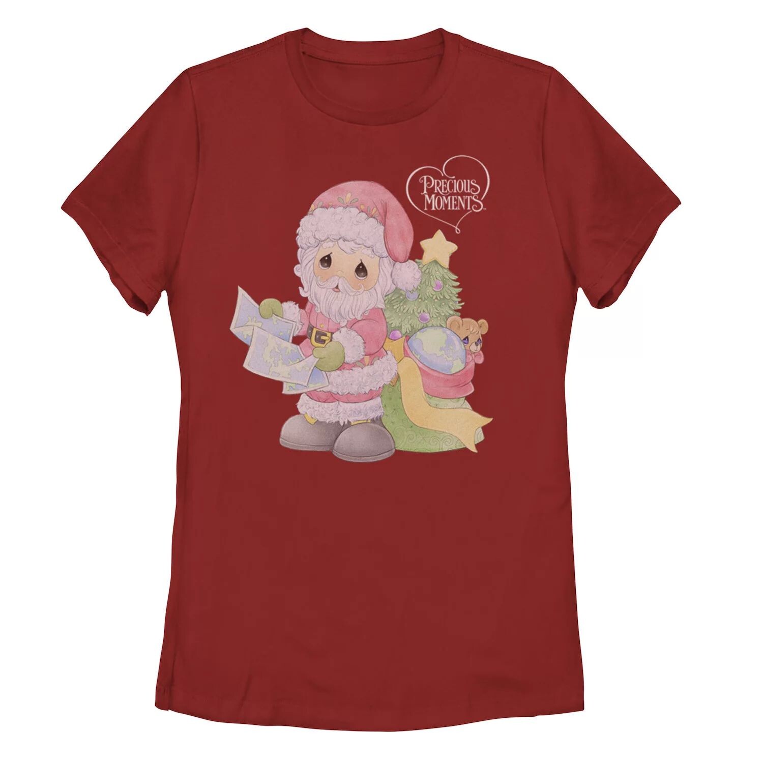 

Футболка с изображением Санта-Клауса и карты мира для юниоров Precious Moments Licensed Character