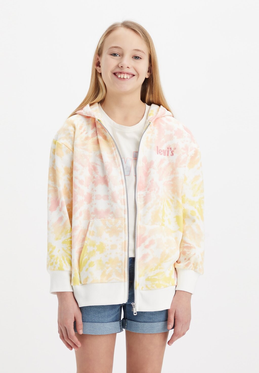 

Толстовка OVERSIZED ZIP UP HOOD Levi's, цвет white alyssum