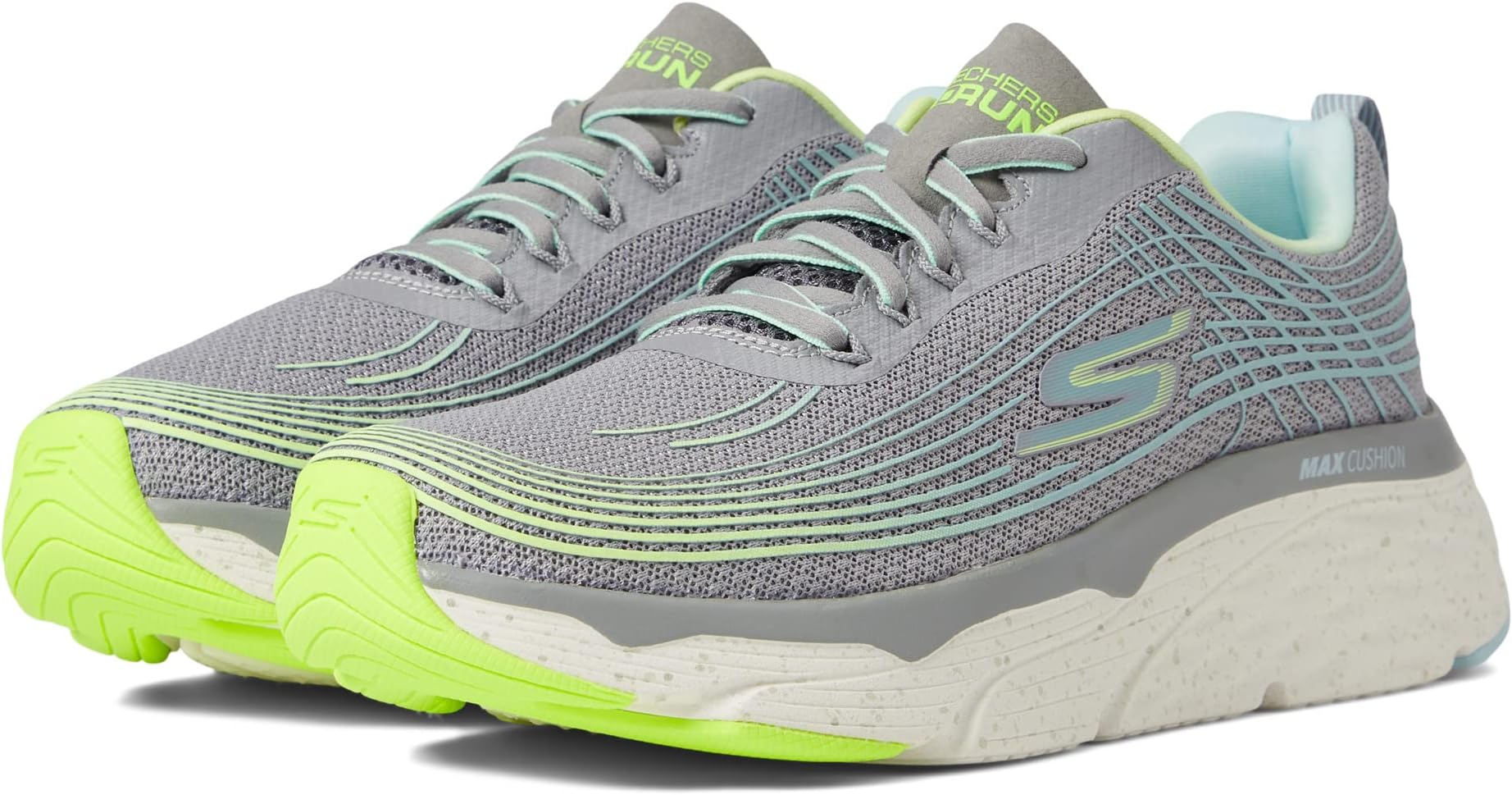 

Кроссовки Max Cushioning Elite - Galaxy Burst SKECHERS, цвет Gray/Lime