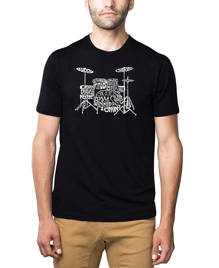 Мужская футболка Premium Blend Word Art — барабаны LA Pop Art, черный