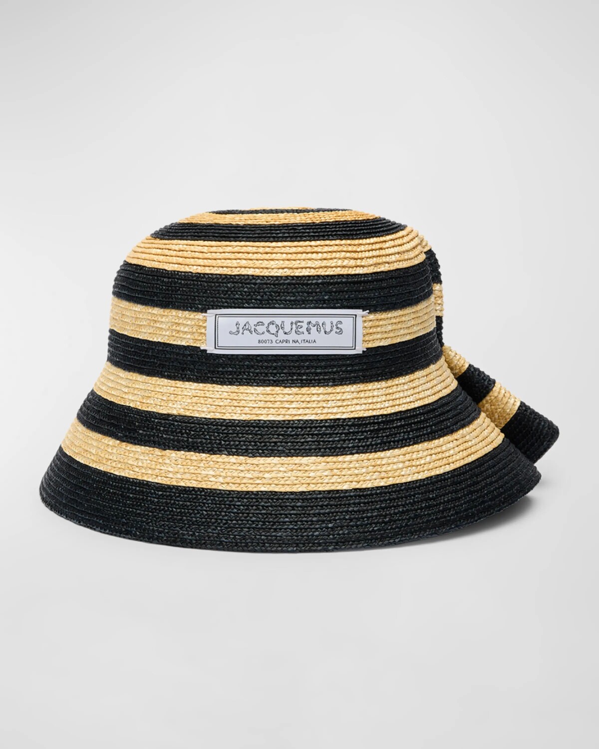 

Полосатая панама из рафии La Chapeau Vela Jacquemus, цвет Ivory Black