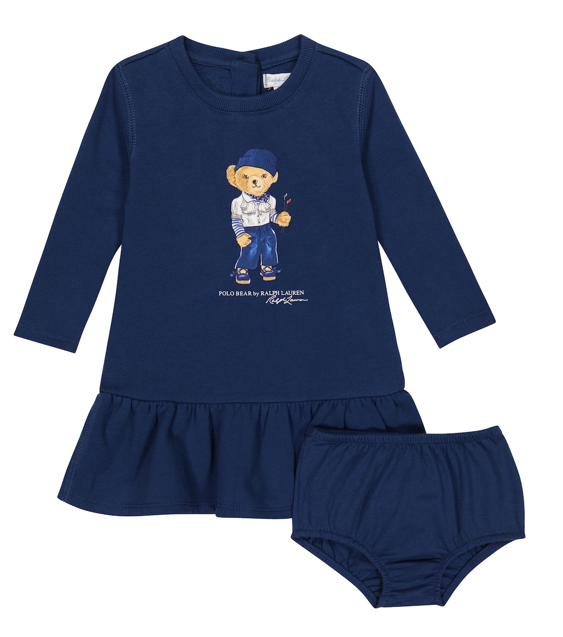 цена Комплект из платья и шароваров baby polo bear Polo Ralph Lauren, синий