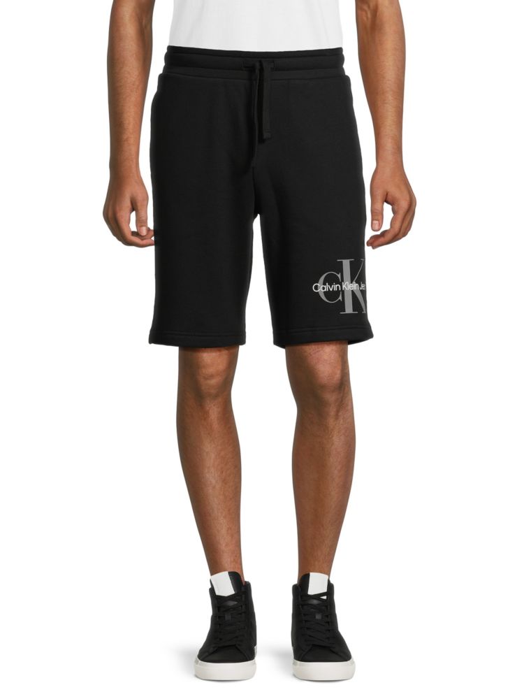 Флисовые шорты с логотипом Calvin Klein, цвет Black Beau