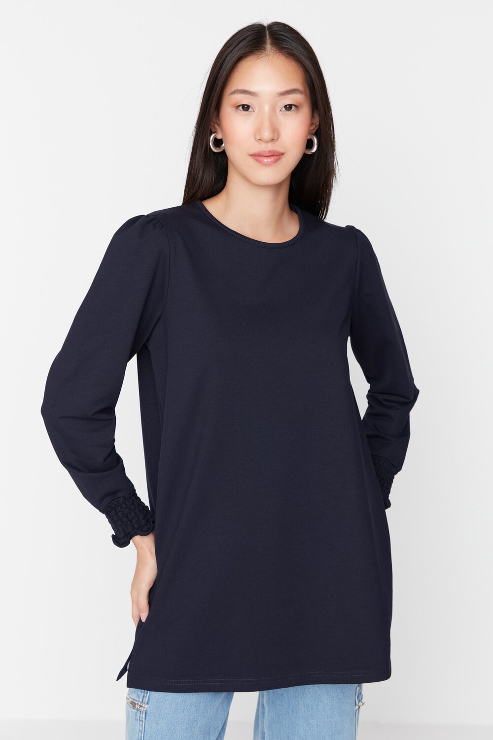 

Туника - Темно-синий - Классический крой Trendyol Modest, темно-синий