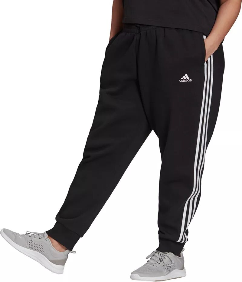 

Женские флисовые брюки с 3 полосками Adidas Essentials, черный