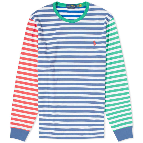 

Футболка с длинным рукавом из хлопка на заказ Polo Ralph Lauren, синий