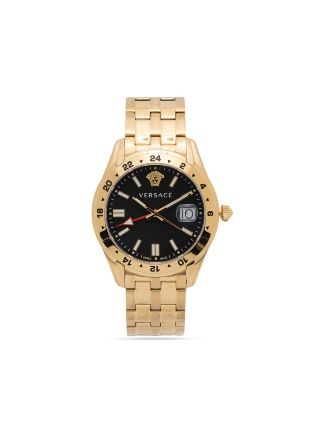 

Versace наручные часы Greca Time GMT 41 мм, черный