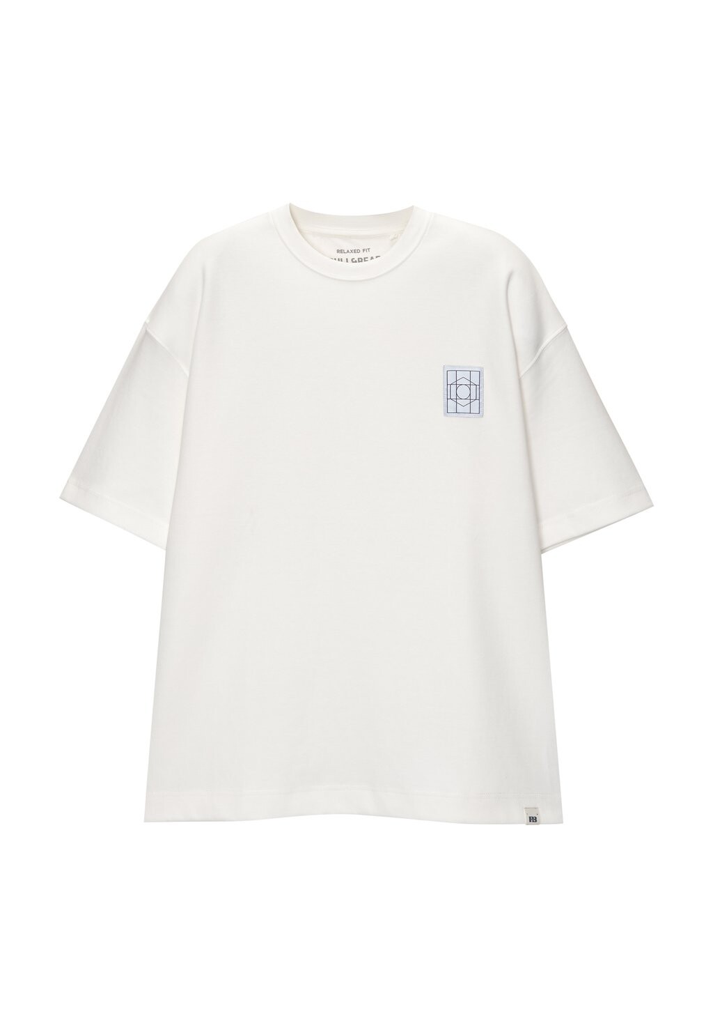 

Базовая футболка WITH RAISED GRAPHIC PULL&BEAR, белый