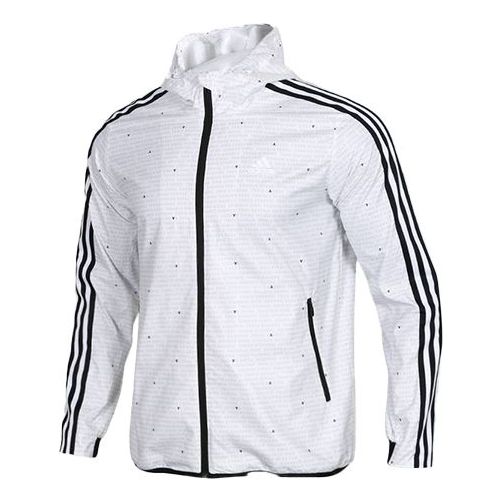 Куртка adidas Wb Aop 3s Woven Casual Sports Hooded Jacket White, белый
