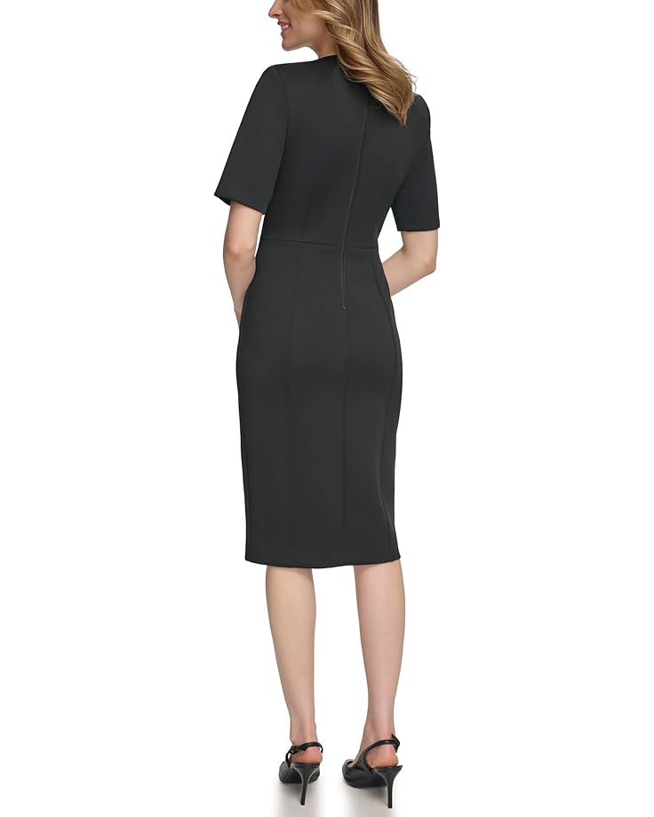 Платье Calvin Klein Scuba Short Sheath Dress with Cutout Detail, черный