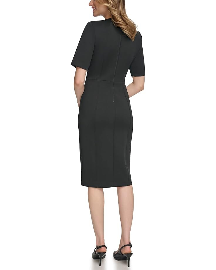 

Платье Calvin Klein Scuba Short Sheath Dress with Cutout Detail, черный