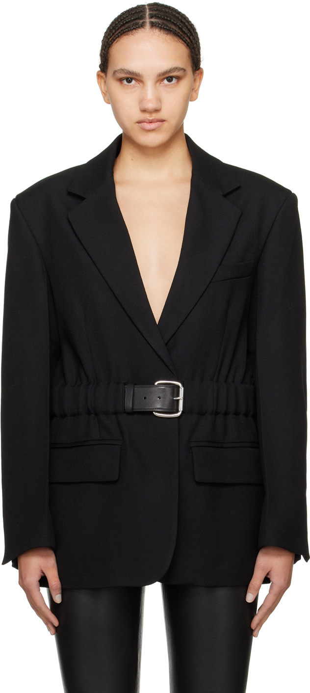 Черный пиджак с поясом Alexander Wang