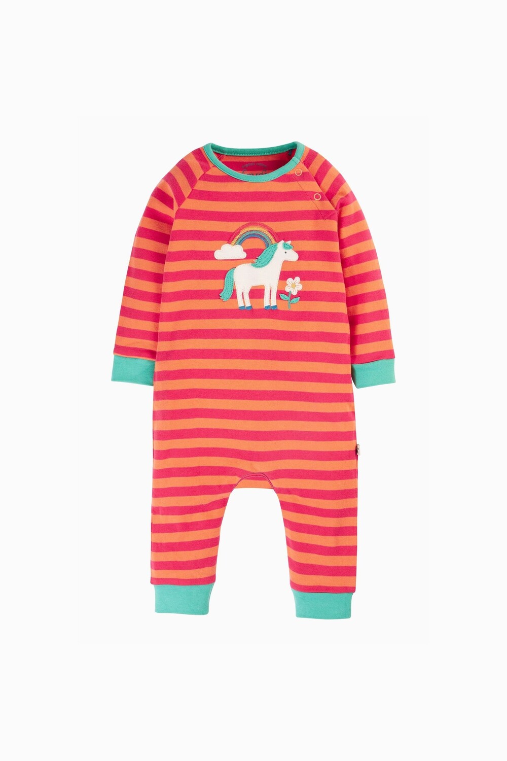 

Красно оранжевый полосатый рябиновый комбинезон Frugi, розовый