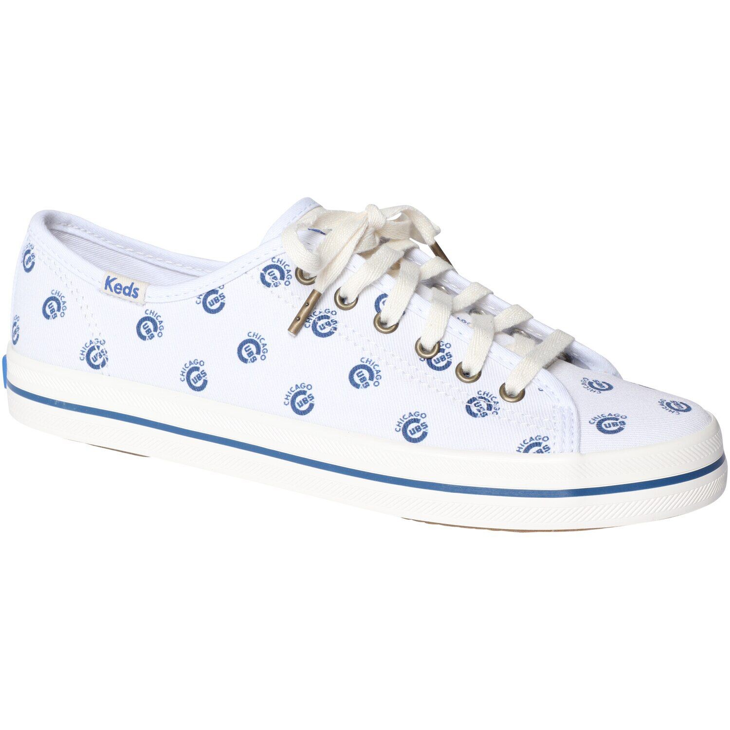 

Женские кроссовки Keds White Chicago Cubs Kickstart с повторяющимся логотипом Keds