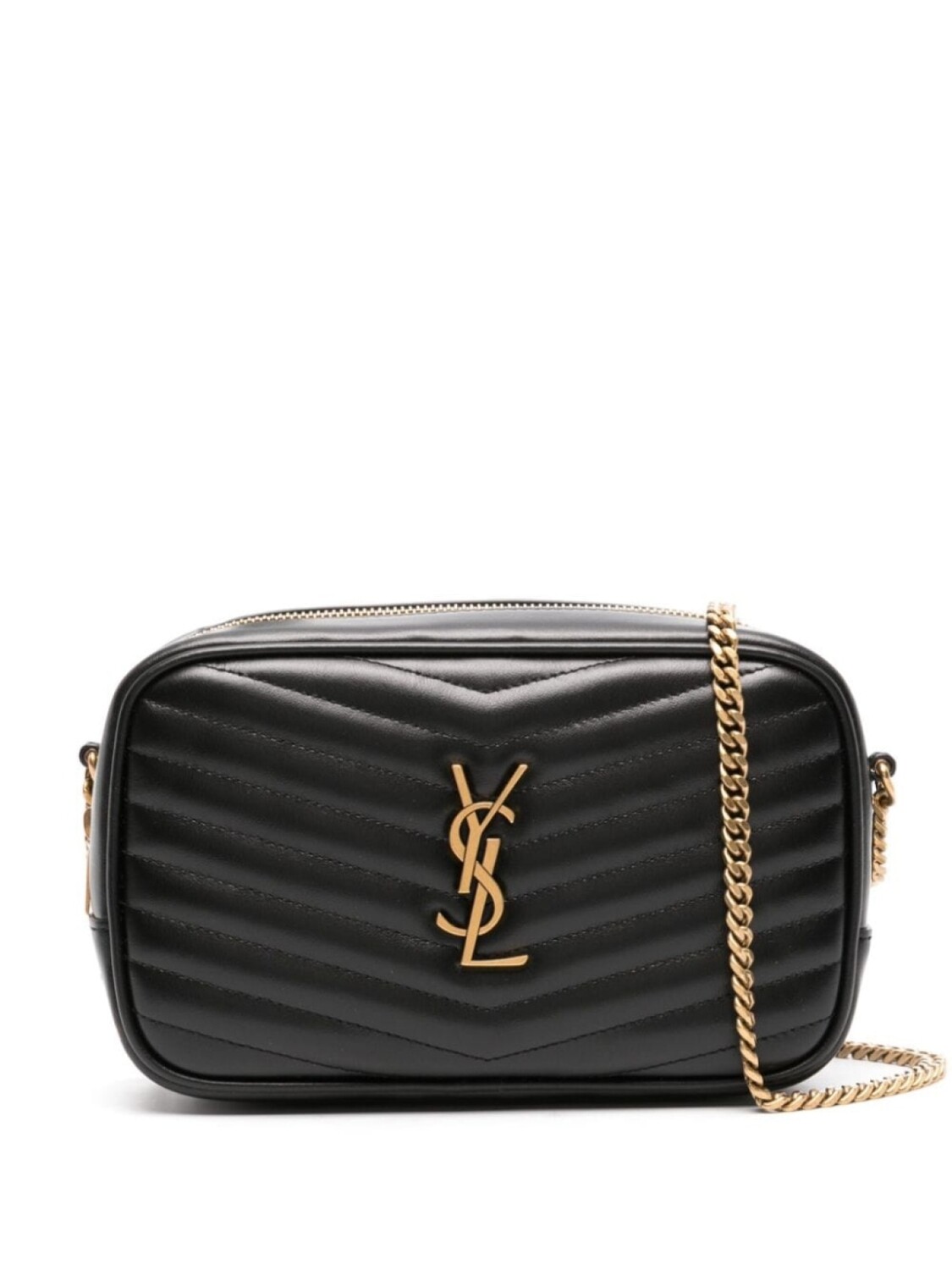 

Saint Laurent стеганая каркасная сумка Lou, черный