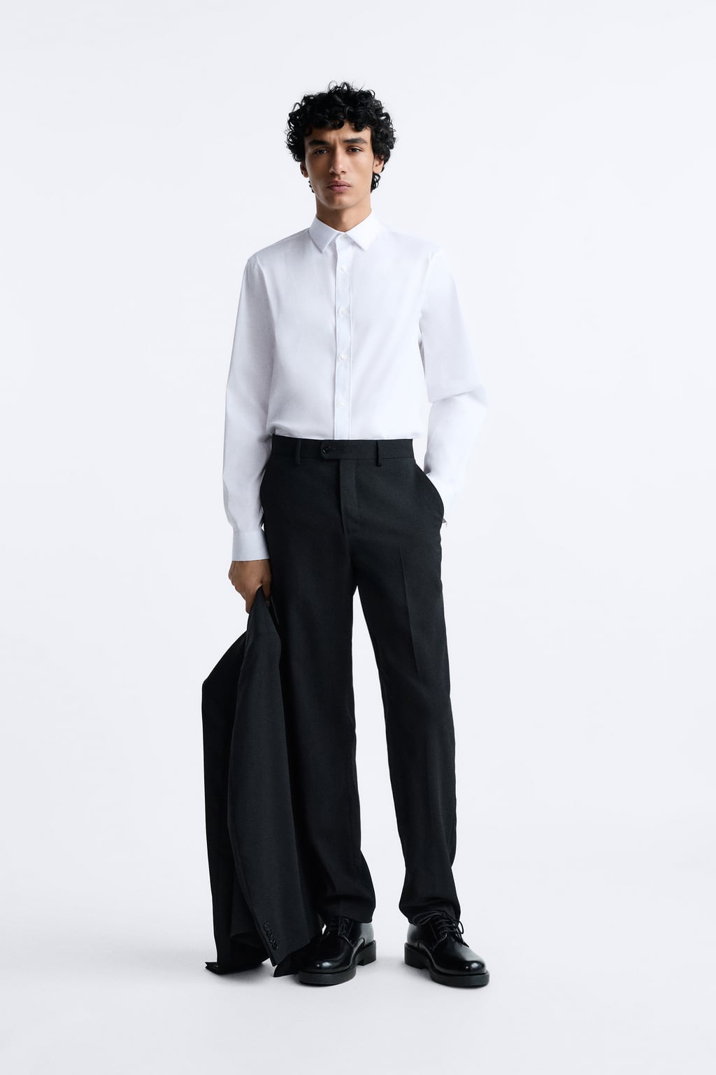 

Комфортная хлопковая рубашка ZARA, белый