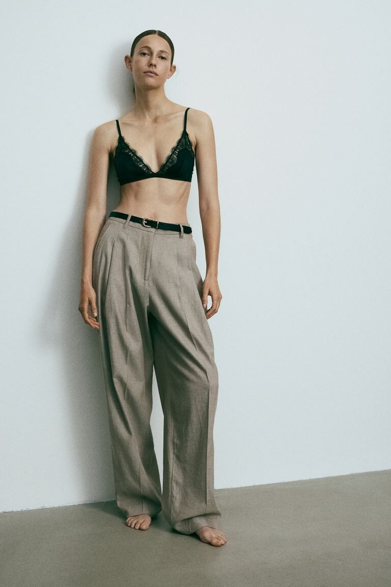 

Мягкий бюстгальтер из микрофибры и кружева H&M, черный