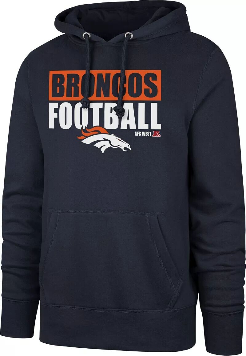 

Мужская темно-синяя толстовка с капюшоном '47 Denver Broncos Blockout Headline