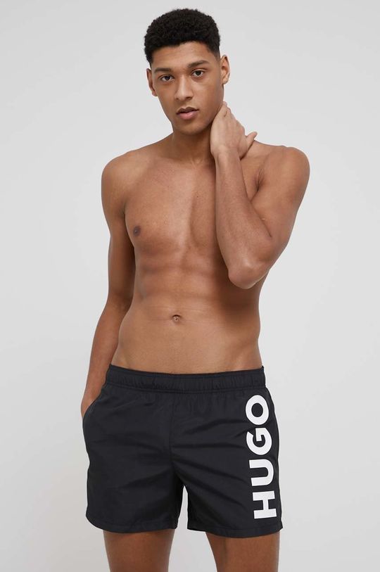 Плавки Hugo, черный купальные шорты hugo boss with repeat logos темно серый
