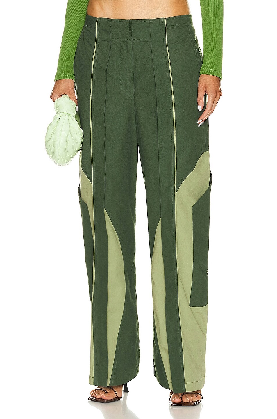 

Брюки Christopher Esber Cocosolo Duo Tone Trouser, цвет BOTTLE GREEN MULTI