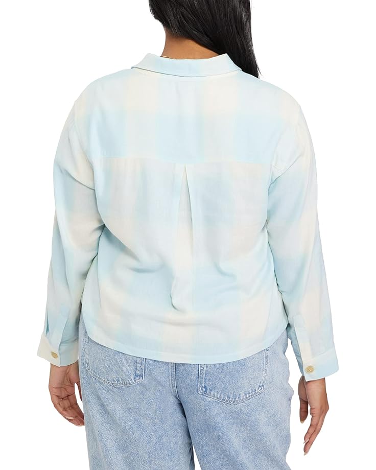 Рубашка Sanctuary Boyfriend Crop Plaid Flannel Shirt, цвет Purewater Plaid