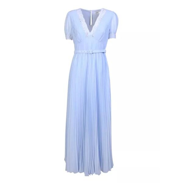 

Платье chiffon pleated maxi light dress Self Portrait, синий