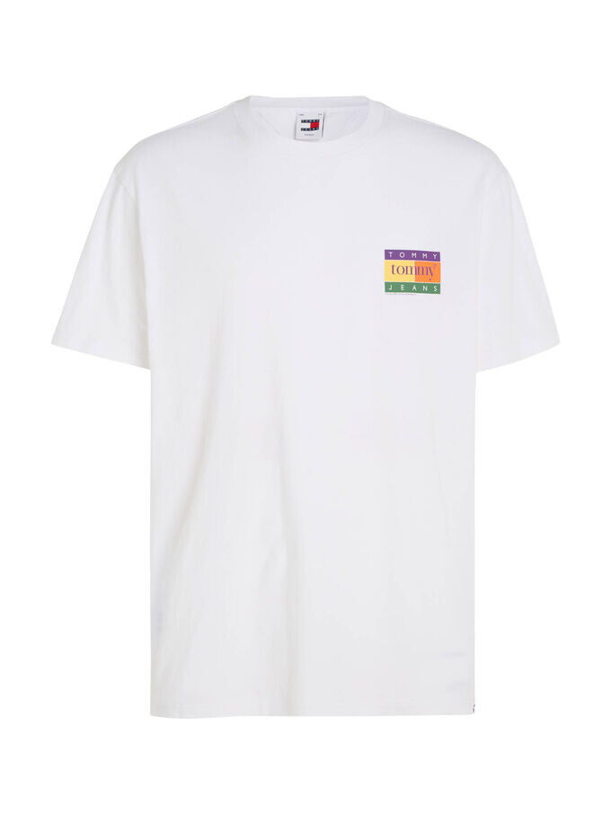 

Футболка летняя с флагом обычного кроя Tommy Jeans, белый