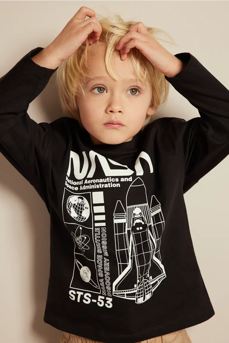 

Рубашка с длинным рукавом H&M, черный